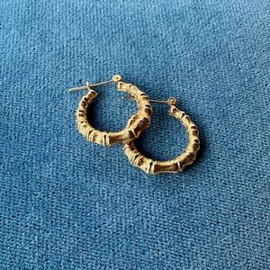 Bamboo 14kt Gold Hoop Earrings!